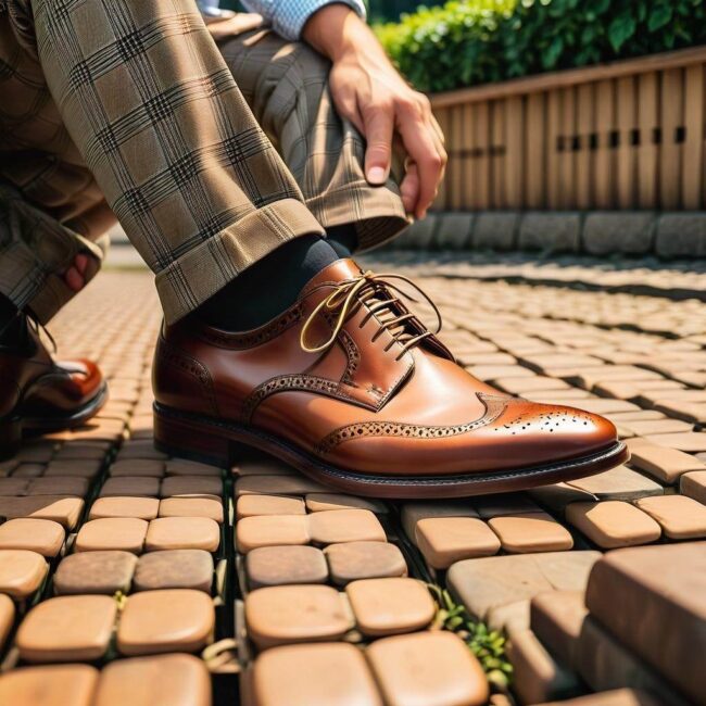 Buty do spodni w kratę męskie