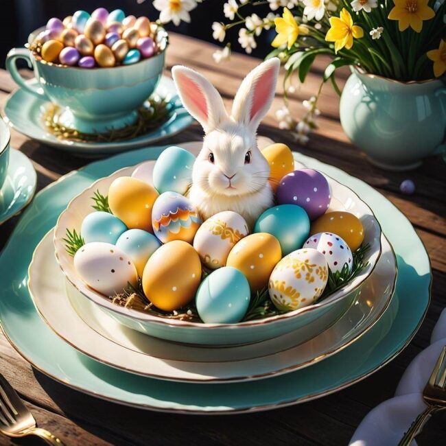 Dekoracje wielkanocne na stole