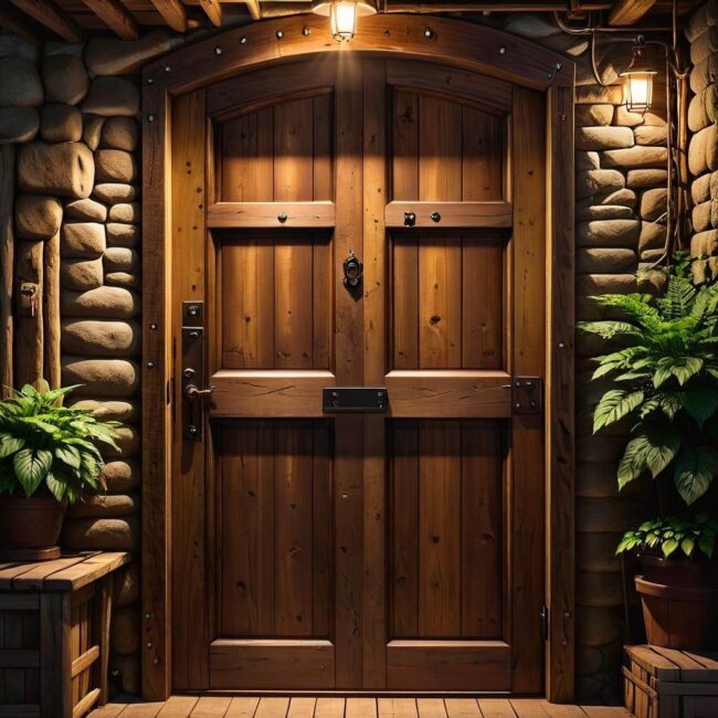 Estetyczne drzwi drewniane do piwnicy