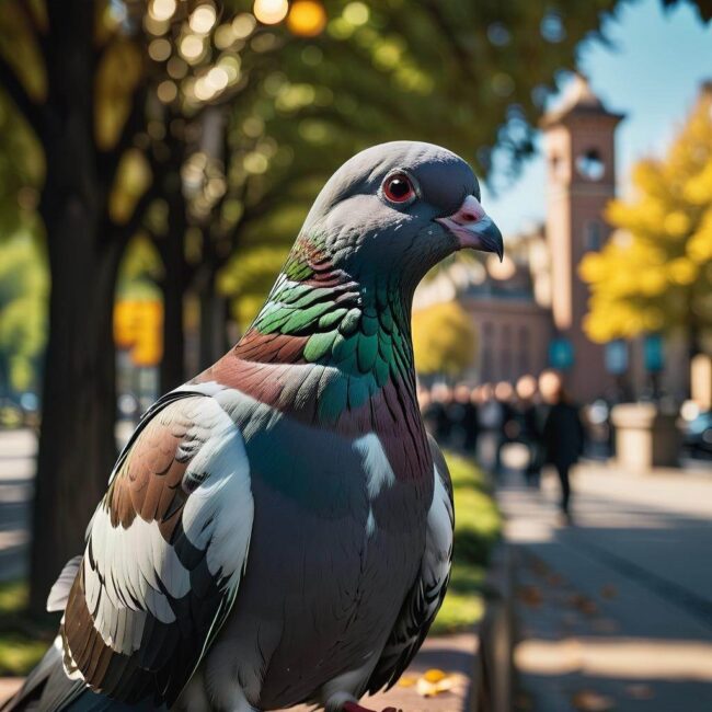 Gołębie wobec intensywnych barw