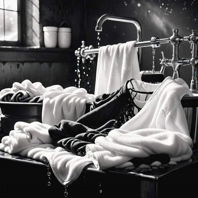 Jak prać białe elementy ubioru obok czarnych