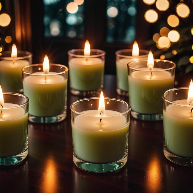 Kryształowe akcenty w sojowych świecach