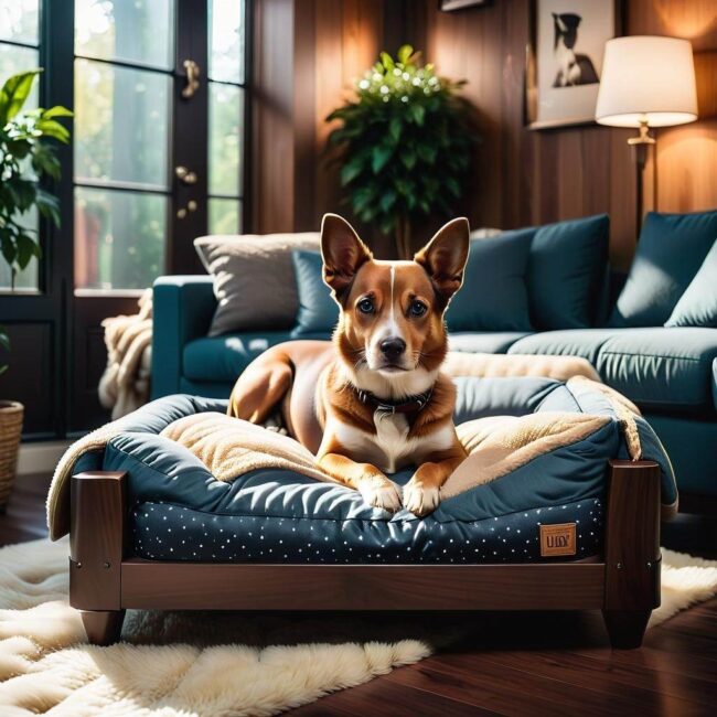 Legowisko na nóżkach z miękkim podłożem dla psa