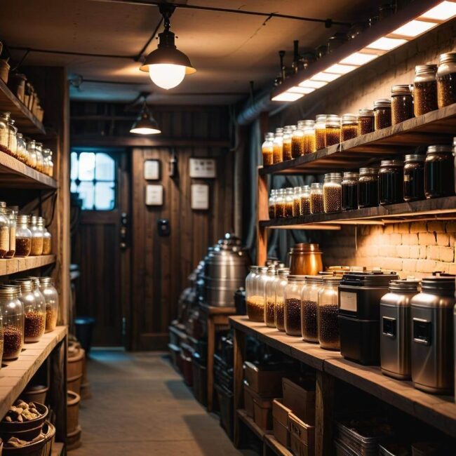 Oświetlenie korytarzowe w piwnicy