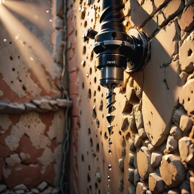 Oznaczenie miejsca wiercenia na ścianie