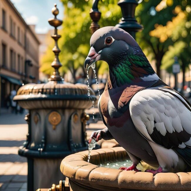 Poidełka na zewnątrz gołębnika