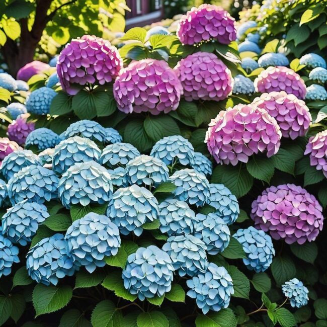 Rabata hortensji w cieniu