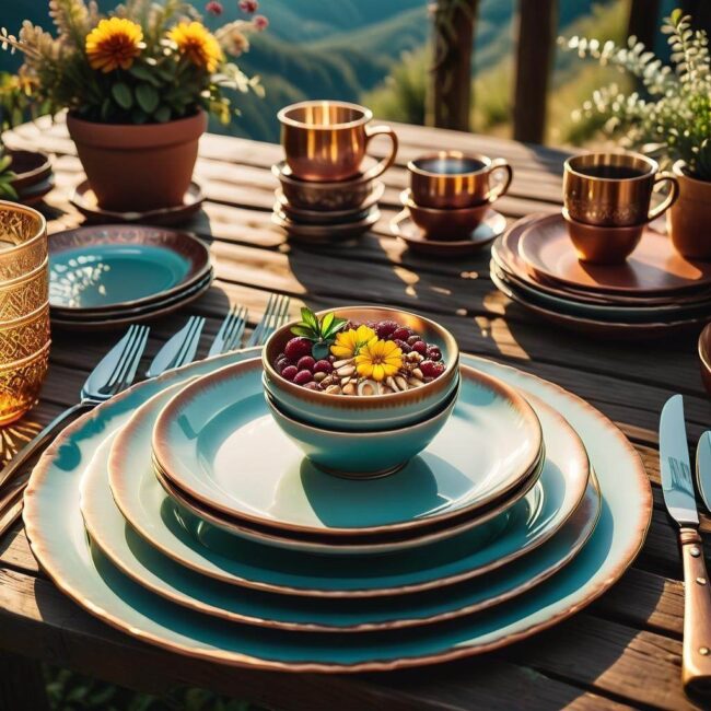 Relaksujący nastrój na stole boho