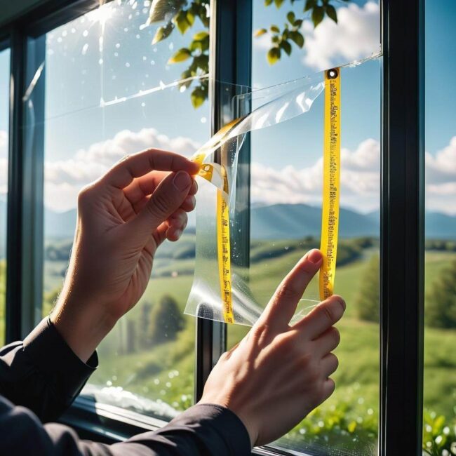 Skrobanie taśmy z plastikowego okna