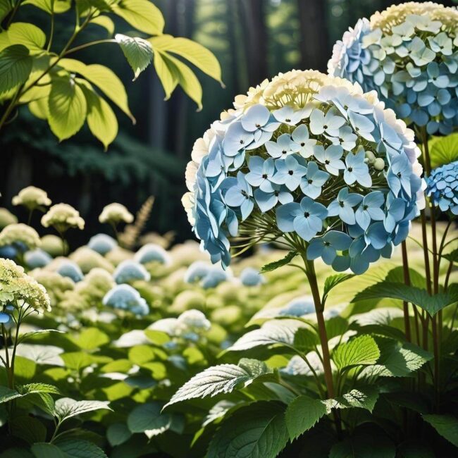 Trawy jako dopełnienie dla hortensji