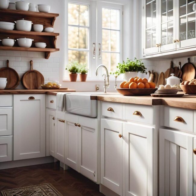 Uchwyty do białych frontów z wysokim połyskiem