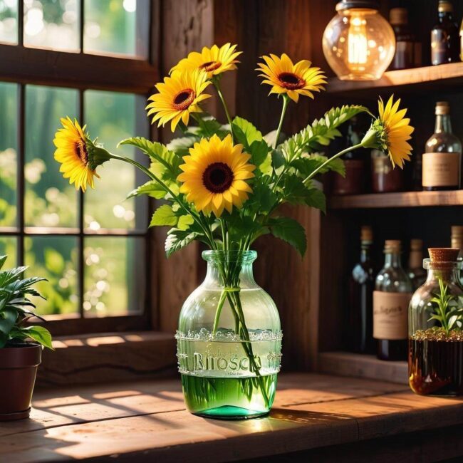 Własnoręczny wazon z butelki