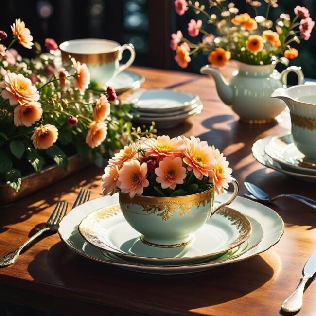 Zastawa stołowa kwiatowa