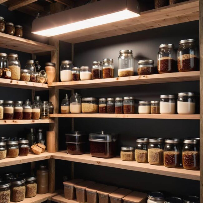 regał z drewna do piwnicy