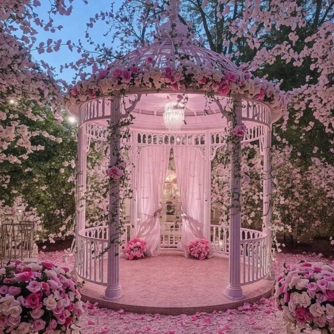 Kwiatowe aranżacje altan